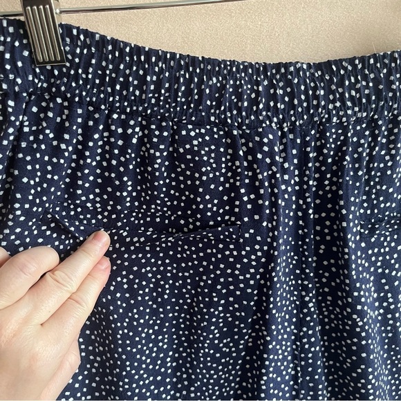 Other Stories Wide Leg Pants Ankle Polka Dot Speckled Navy Blue in 6 - Picture 6 of 14